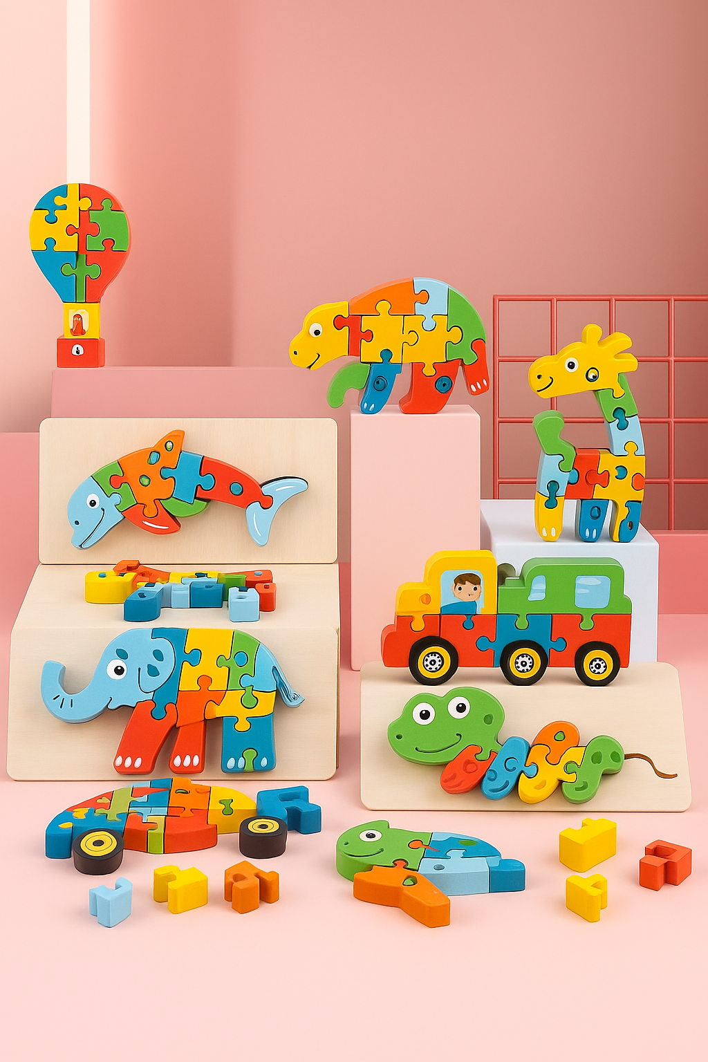 Dino & Vänner – Montessori 3D Pussel