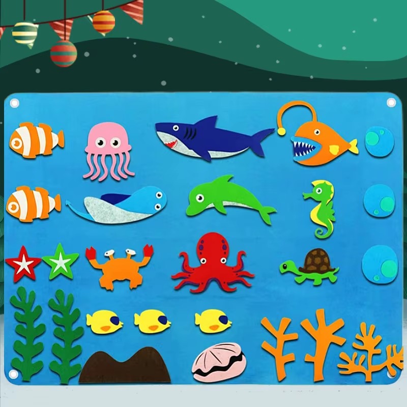 Montessori Filt-Tavla för Barn – Flyttbara Figurer